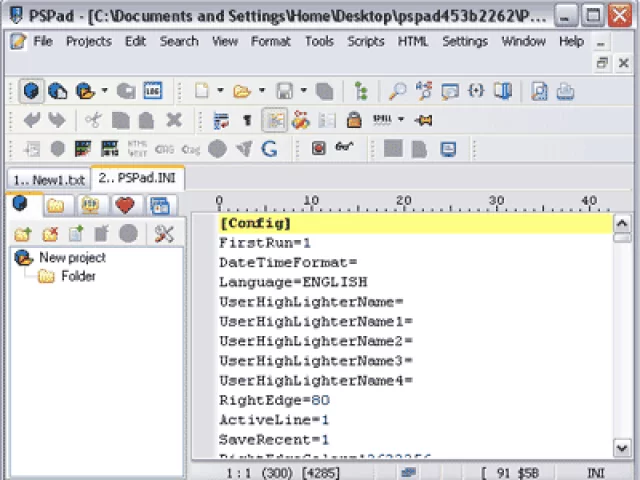 PSPad Text and code editor Screenshot