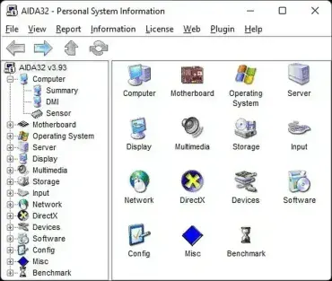 AIDA32 System Information Tool