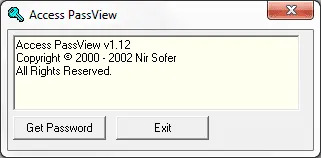 Access Passview - mdb Password Recovery Access Passview - mdb Password Recovery