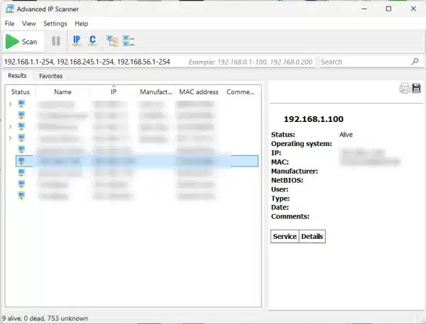 Advanced IP Scanner - Port Scanner Advanced IP Scanner