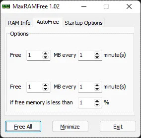 AutoFree Defrag RAM Memory