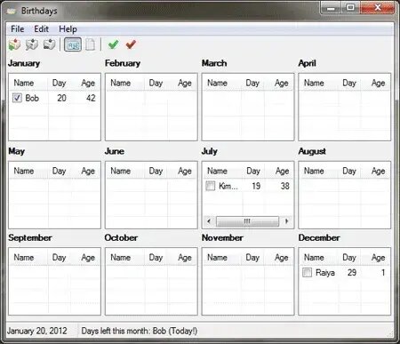 Birthdays Tracker