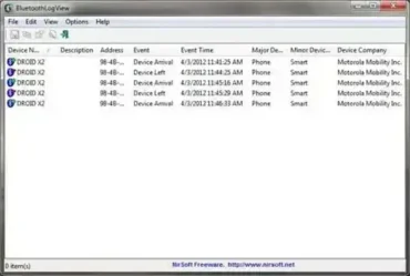 BluetoothLogView - Bluetooth Device Monitor
