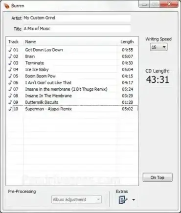 Burrrn - Free Audio CD Creator