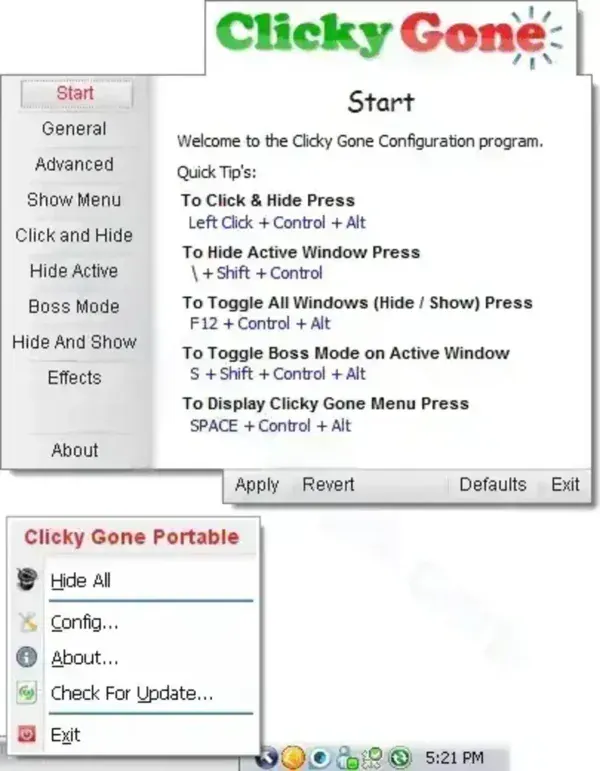 Clicky Gone Portable