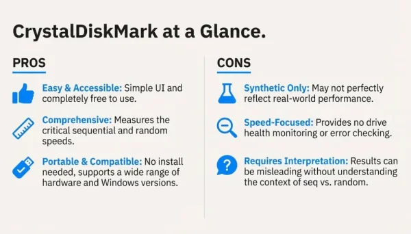 CrystalDiskMark Pros & Cons
