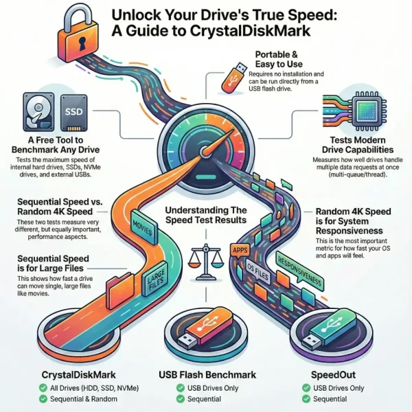 CrystalDiskMark USB FlashDrive Speed Testing Tool