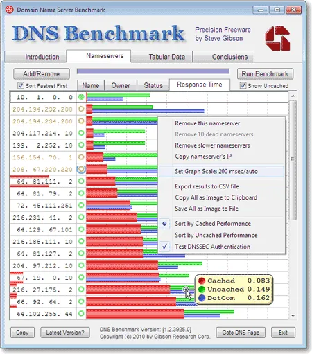 DNS Benchmark Tool - Nameserver Testing Software