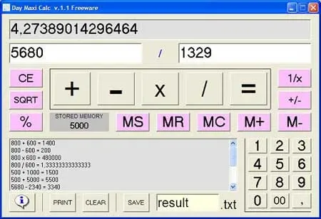 Day Maxi Calc - Free Portable Calculator
