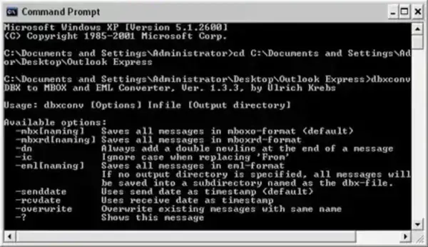 DbxConv - DBX to EML or MBOX Email Converter