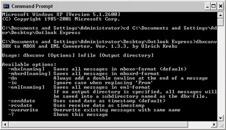 DbxConv - DBX to EML or MBOX Email Converter
