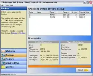 Drive Image XML - Free Backup Tool