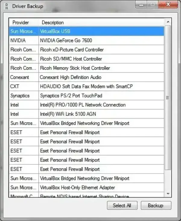 Driver Backup - Saving Device Drivers