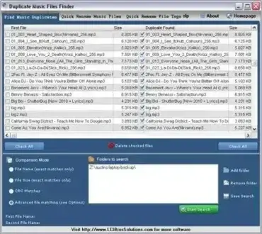 Duplicate Music Files Finder