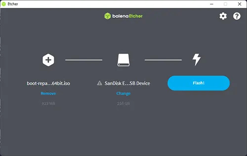 Etcher USB Clone ISO to USB