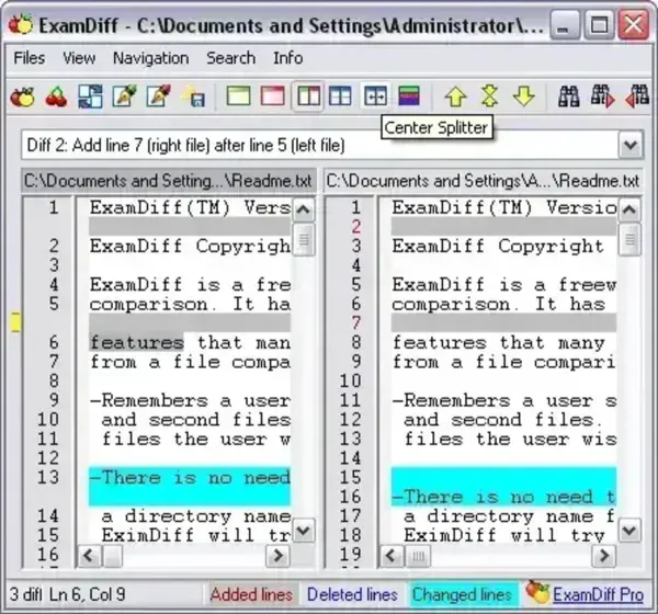 File Comparison with ExamDiff File Comparison with ExamDiff
