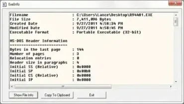 Exe Info Tool