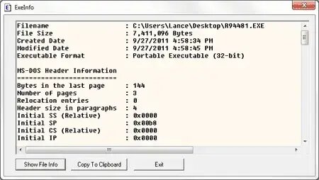 Exe Info Tool