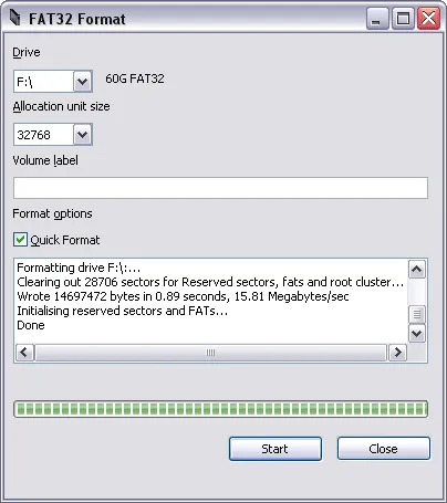 Fat32 Formatter - Format larger than 32GB