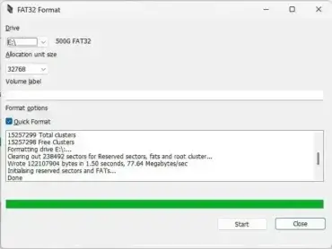 Fat32 Formatter - a Fat32 format tool for large USB drives