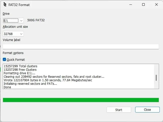 Fat32 Formatter - a Fat32 format tool for large USB drives