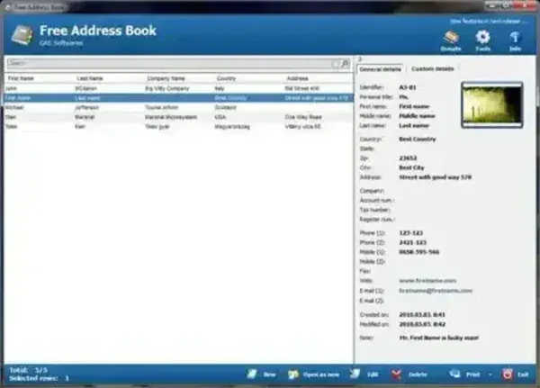Free Address Book Portable Contact Management Software