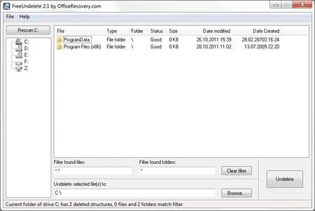 Free Undelete - Recover Deleted Files
