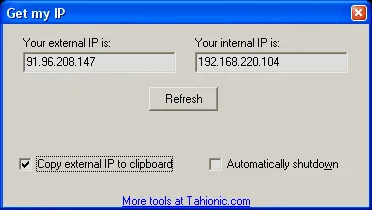 Get My IP - Display LAN and WAN IP Address