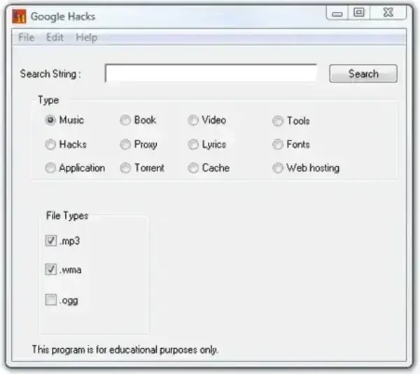 Google Hacks advanced Google search utility