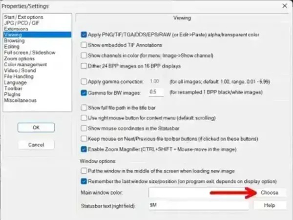 Change Background Color - IrfanView