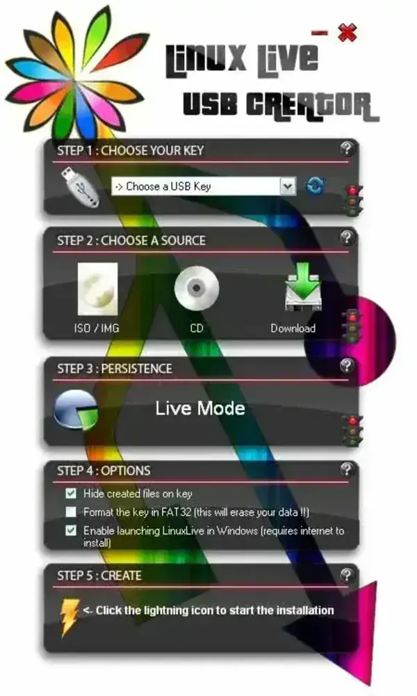 LiLi - Live Linux USB Creator Tool LiLi Linux Live USB Creator tool interface
