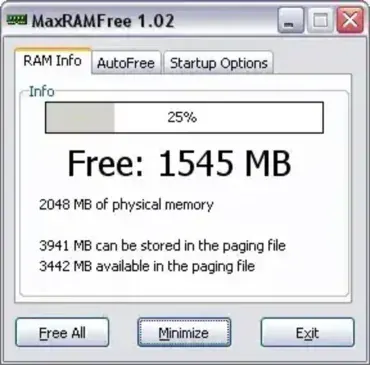 MaxRAMFree - RAM Memory Defragmenter