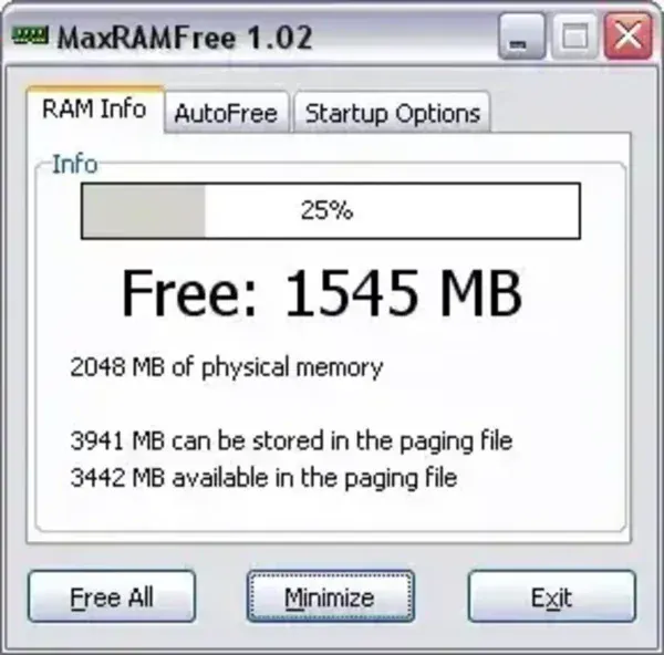 MaxRAMFree - RAM Memory Defragmenter