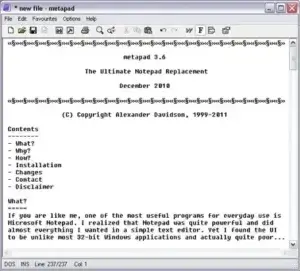 Metapad - Free Portable Text Editor