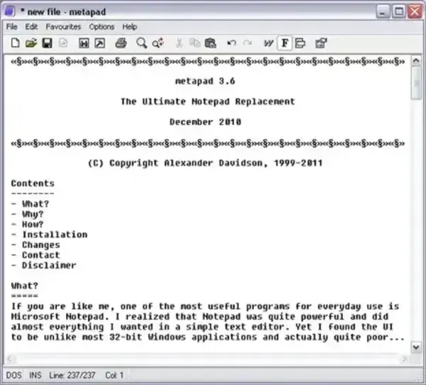 Metapad - Free Portable Text Editor