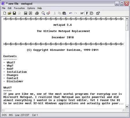 Metapad - Free Portable Text Editor