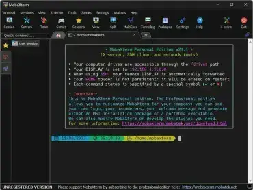 MobaXterm Portable X server and SSH Client