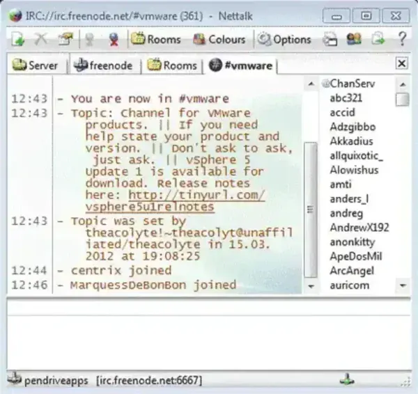 NetTalk Portable IRC CLient