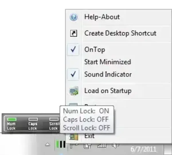 Num Caps Scroll Lock Indicator