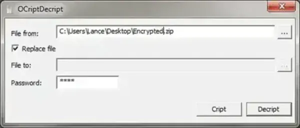 OCriptDecript OCriptDecript Portable File Encryption Tool