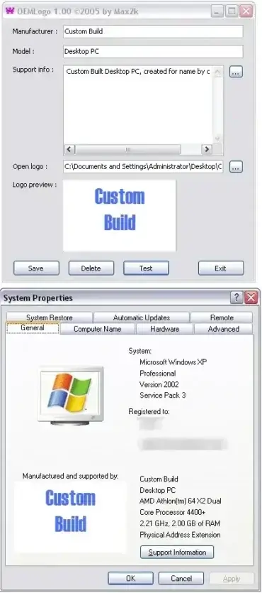 OEMLogo - Edit OEM Info
