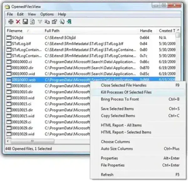OpenedFilesView - View Locked Files