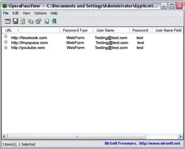 OperaPassView Password Recovery Tool