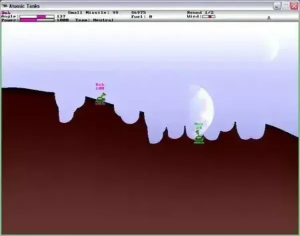 Screenshot of Atomic Tanks gameplay