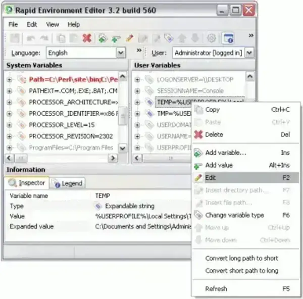 Rapid Environment Editor