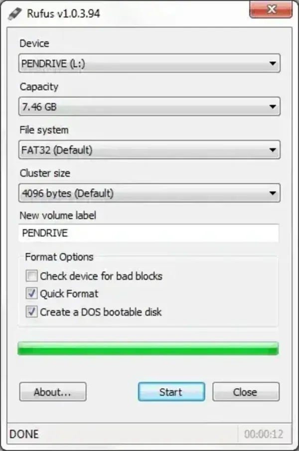 Rufus - Create a DOS Bootable USB disk or flash drive Rufus - Create a DOS Bootable USB disk