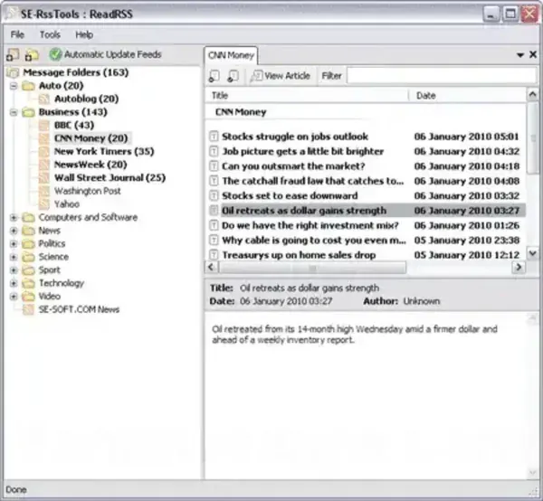 SE-RSSTools - Portable Feed Reading in action