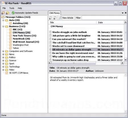 SE-RSSTools - Portable Feed Reading in action