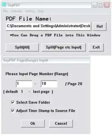 SepPDF - PDF File Splitter