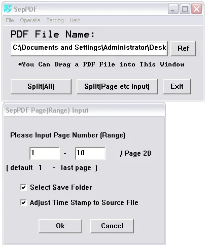 SepPDF - PDF File Splitter